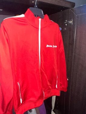 Palm Angels Red Jacket with White Accents
